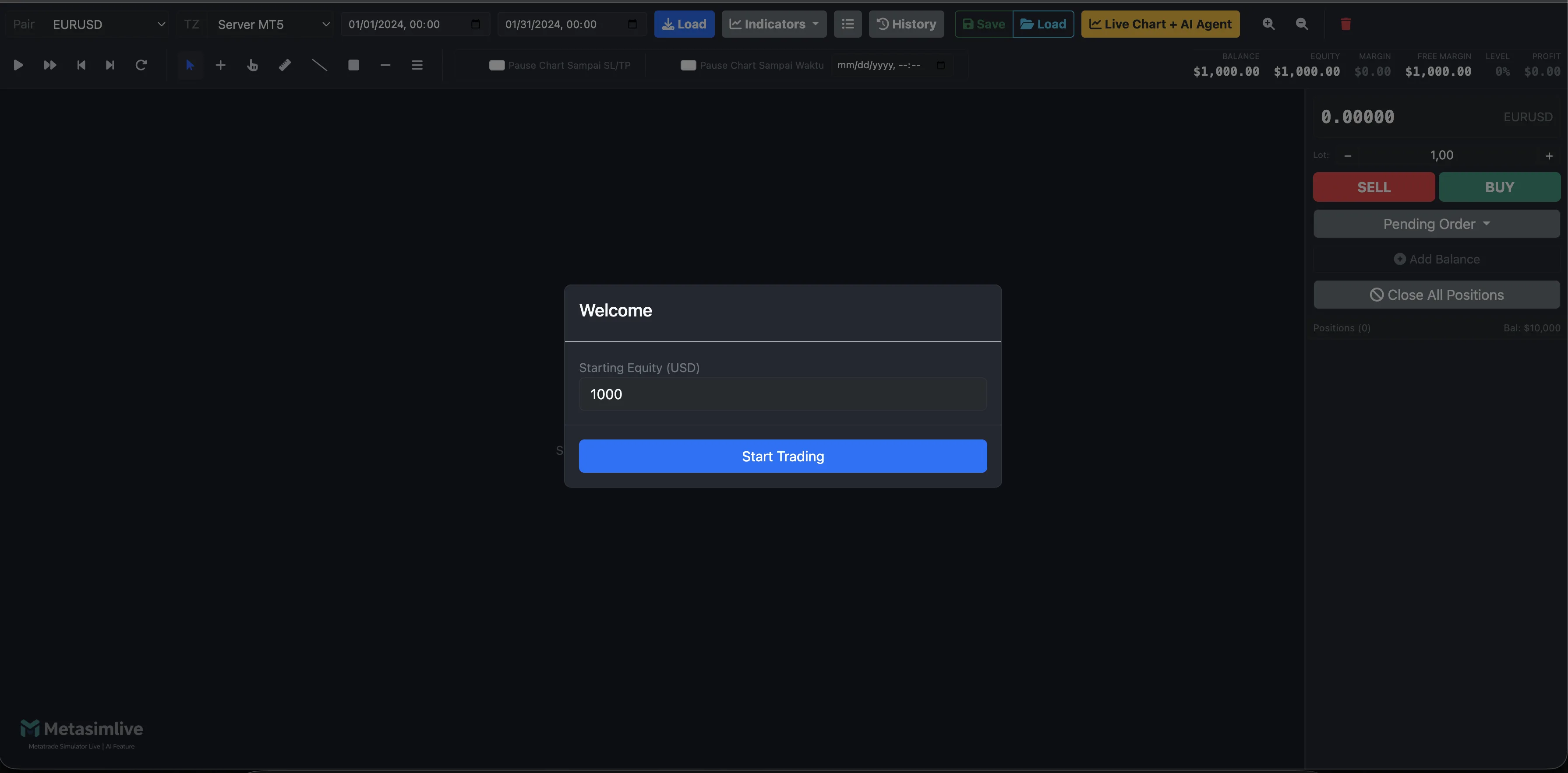 Fitur Virtual Balance Metasimlive – saldo akun simulasi trading